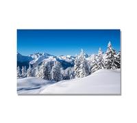 NHLDZYH Tableau Nature Hivernale, (Pins enneigés) - Déco Murale Scandinave et Moderne pour Apporter la Sérénité dans votre Salon. 60x96cm Toile uniquement