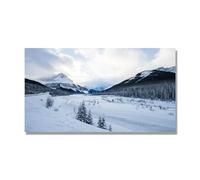 NHLDZYH Tableau Nature Hivernale, (Vallée enneigée et route sinueuse) - Déco Murale Scandinave et Moderne pour Apporter la Sérénité dans votre Salon. 50x90cm Toile uniquement.