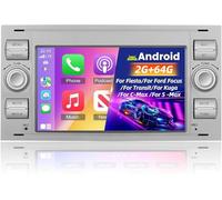 NHOPEEW 2+64G Android Autoradio pour Ford Transit Fiesta Focus Galaxy Mondeo Fusion pour Kuga C-Max S-Max Connect avec Carplay&Android Auto - Radio 7 Pouces WiFi GPS SWC + Caméra de recul&Mic