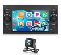 NHOPEEW 2+64G Autoradio pour Ford Transit Fiesta Focus Galaxy Mondeo Fusion pour Kuga C-Max S-Max Connect avec Carplay&Android Auto - Radio 7 Pouces WiFi GPS SWC + Caméra de recul&Mic