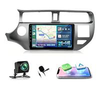 NHOPEEW 2+64G Autoradio pour KIA Rio 2012-2015 avec Carpaly sans Fil & Android Auto - Autoradio Android avec WiFi GPS Contrôle du Volant EQ écran partagé + Caméra de recul&Mic