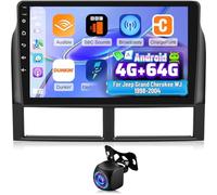 NHOPEEW 4+64G Radio Voiture pour Jeep Grand Cherokee WJ 1998-2004 - Radio Android 9 Pouces avec sans Fil Carplay et Android Auto - Mirror Link EQ DSP Écran Divisé + Caméra de Recul & Microphone