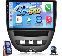 NHOPEEW Autoradio 2+64 GB per Peugeot 107 / Citroën C1 / Toyota Aygo 2004-2014 Supporta CarPlay Android Auto, Video Online, navigazione GPS e comandi al Volante. 40 temi per l'interfaccia utente