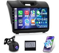 NHOPEEW Autoradio Android 2G+64G pour Isuzu MU-X/D-Max 2015-2018 - sans Fil Carplay & Android Auto - Stéréo Android 9 Pouces avec WiFi EQ GPS Mirror Link FM RDS + AHD Caméra de recul&Mic