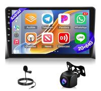 NHOPEEW Autoradio Android 2G+64G pour VW T5 Transporter Multivan Califonia Caravelle 2008-2015 - Sans fil Carplay & Android Auto - Stéréo Android 9 pouces avec WiFi EQ GPS FM RDS + AHD Caméra de recul