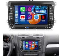 NHOPEEW Autoradio Android 7 Pouces 8 cœurs 6 + 128 Go pour VW Passat b6 b7 Golf 5 6 Jetta T5 EOS Polo Touran Seat Sharan Compatible avec Carplay sans Fil et Android Auto WiFi GPS + Caméra de recul