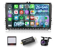 NHOPEEW Autoradio Dab/Dab+ 9 Pouces 2 + 64 Go pour VW Passat b6 b7 Golf 5 6 Jetta T5 EOS Polo Touran Seat Sharan Compatible Carplay Android Auto WiFi GPS SWC + Caméra de recul