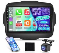 NHOPEEW Autoradio Qualcomm 8 Core 4+64G pour Jeep Renegade 2016-2020 - Radio 9 Pouces supportant Carplay Android Auto 5G WiFi&GPS DSP 3D Car Mondel Ventilateur de Refroidissement intégré
