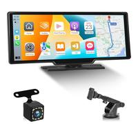 NHOPEEW Ecran Portable sans Fil A-pple Carplay Android Auto avec écran Tactile 10,26 Pouces HD - Carplay Autoradio Support Mirror Link Bluetooth AUX FM + AHD Caméra de recul