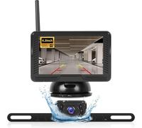 NHOPEEW Kit de caméra de recul sans Fil avec écran IPS de 4,3 Pouces - Caméra de recul étanche IP69 avec Vision Nocturne pour Voiture Camion remorque VR