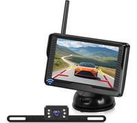 NHOPEEW Kit de caméra de recul sans Fil avec Moniteur de caméra de recul IPS de 4,3 Pouces - Vision Nocturne Caméra de recul étanche IP69 pour Voiture, Camion, Camping-Car, remorque