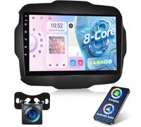 NHOPEEW Qualcomm 8 Core 4+64G Dab/Dab+ Autoradio pour Jeep Renegade 2016-2020 - Radio 9 Pouces Compatible Carplay et Android Auto, Wi-FI et GPS, Ventilateur de Refroidissement DSP + caméra de recul