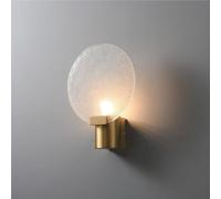 NHPJFDC Applique Murale en cuivre Antique, 1 Ampoule, en Laiton et Verre, Lampe Murale en Cristal doré avec Base G9 pour Salle de Bain, Chambre à Coucher, Salon, Hall d'entrée, Couloir