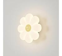 NHPJFDC Applique Murale LED en Forme de Fleur avec Abat-Jour en PE et Base en Fer, idéale pour Chambre d'enfant, Salle de Jeux, école Maternelle, Couloir ou Maison (sans chaînette).
