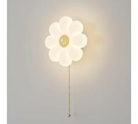 NHPJFDC Applique Murale LED en Forme de Fleur avec Abat-Jour en PE et Base en Fer, idéale pour Chambre d'enfant, Salle de Jeux, école Maternelle, Couloir ou Maison (avec chaînette).