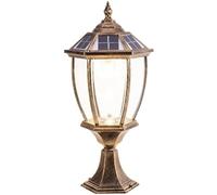NHPJFDC Lampadaire Solaire avec télécommande, Abat-Jour en Verre Transparent, éclairage d'extérieur pour Jardin, terrasse, Cour, Balcon et entrée.