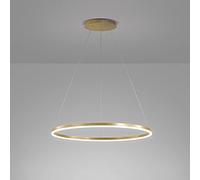 NHPJFDC Lámpara colgante LED de Un Solo anillo, Estilo nórdico, moderna, Circular, Ajustable, Para Sala de Estar, cocina, isla, mesa de comedor (80 cm, 50 W, Dorado, Blanco frío)