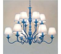 NHPJFDC Lustre américain Simple à LED, personnalité créative, Salon, Restaurant, Chambre à Coucher, Bureau, Villa, hôtel, café, Bar, Magasin de vêtements (A, Bleu, B, 12 lumières)
