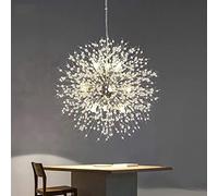 NHPJFDC Lustre Suspendu argenté à 9 lumières, 24 lumières - 101,6 cm de diamètre, Ampoules LED G9 incluses.