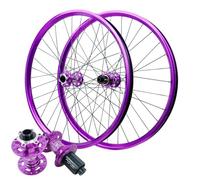 NHPJFDC Paire de Roues de VTT 26, 27,5 et 29 Pouces, Alliage d'aluminium, 32 Trous à l'avant, 2 à l'arrière, 4 roulements, Base à 6 Griffes, axe traversant 12 Vitesses (HG, 26 Pouces)