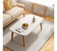 NHPJFDC Table Basse Ovale en Bois - Table Pliante multifonctionnelle pour Salon avec Pieds en Bois Massif, Aucun Assemblage requis