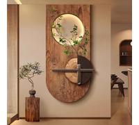 NHPJFDC Tableau Mural 3D en grès avec éclairage LED, Sculpture décorative Moderne, Sculptures murales 3D avec Vase en Verre, pour Salon et Chambre (Style D, 23,6 x 47,2 Pouces)