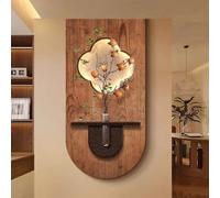 NHPJFDC Tableau Mural 3D en grès avec éclairage LED, Sculpture décorative Moderne, Sculptures murales 3D avec Vase en Verre, pour Salon et Chambre (Style C, 50 x 100 cm)