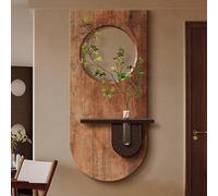 NHPJFDC Tableau Mural 3D en grès avec éclairage LED, Sculpture décorative Moderne, Sculptures murales 3D avec Vase en Verre, pour Salon et Chambre (Style A, 50 x 100 cm)