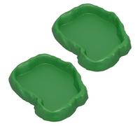 NHPY 2 Pièces Abreuvoir Tortue Terrestre Accessoire enclos tortue Tortue Terrestre Empreinte Reptiles Bol Alimentair Reptiles Bol Alimentation Pour Petits Reptiles Serpents Tortue Lézards（Vert）