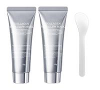 NHPY 2 Pièces Collagen Overnight Wrapping Peel Off Facial Mask avec 1 Racloir, Masque de Collagène pour le Visage, Masque De Nuit à Envelopper Le CollagèNe, Hydratation En Profondeur