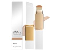 NHPY Color Changing Foundation Stick With Brush,2-in-1 Tête Double,Fond de teint à Couvrance Moyenne à Complète,Imperméable et Durable (Couleur Naturelle)