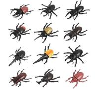 NHQZ 12 Pièces faux scarabée,scarabée en réalistes multicolores,jouets de farce, jouets de faux scarabée pour la fête de farce d'Halloween du poisson d'avril