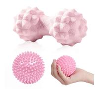 NHQZ 2 Balles Hérisson Pour Réflexologie, Balle Massage Pied, Balle Hérisson, Balle De Massage, Balle De Fascia Pour Les Pieds, Accessoires De Massage,Boule Massage (Rose, A)