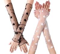 NHQZ 2 Pares Manguitos Proteccion Solar,Manga Protectora UV,Manguitos Ciclismo,Mangas del Brazo,Ultra Minces Dentelle Manchettes,Refroidissement Protection Solaire