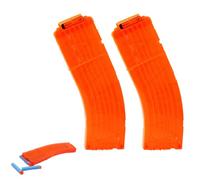 NHQZ 2 Pièces 15 Cheveux d'orange Transparent Chargeurs, Rapide Clip,pour Toy Gun 12 Fléchettes Ammo Cartridge, Fléchettes Nerf Gun Clips,Cadeau garçon (orange)