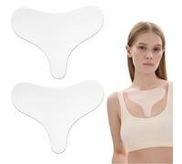NHQZ 2 Pièces Coussinets de Poitrine en Silicone Patchs de Rides Décolleté en Forme de T Réutilisables Lisser Votre Peau Prévenir le Vieillissement de la Peau pour Femme, patch mammaire