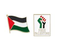 NHQZ 2 Pièces Pins, Free Palestine,Palestine Pin, Drapeau Palestine pour Femmes et Hommes, Badge de Revers en émail pour Les Pacifistes Patriotes et Les Musulmans Décoration Intérieure Extérieure