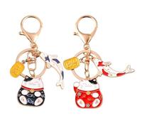 NHQZ 2 pièces Porte Clé Chat Porte-Bonheur, Pendentif Porte-Bonheur Chat, Porte-Clés Maneki Neko Style Japonais,Porte Clé Kawaii Pour Sacs À Main, Porte-Clés, Cadeaux (B)