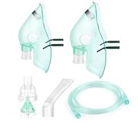 NHQZ 2 Set Kit de pièces de rechange universelles pour aérosol adulte avec masque, ampoule, bande élastique, tuyau de 2m pour inhalation, filtre et accessoires pour nébuliseur(XL+L)