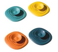 NHQZ 4 Pcs Protection de Drain de Silicone Filtre Evier avec Ventouse pour Cheveux Baignoire Douche Vidange Cuisine Bain Buanderies