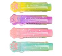 NHQZ 4 Pièces Caoutchouc rétractable - Meow, papeterie pour effacer crayons et crayons, gomme en forme de patte de chat, idéal pour l'école de bureau, idée cadeau mignonne