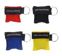 NHQZ 4 Pièces Masque de Bouclier Facial de CPR, Secours Boucliers de Visage, D'urgence CPR Masque Porte-clés,Masque Bouche a Bouche Secourisme pour Les Premiers Secours ou la Formation AED (A)