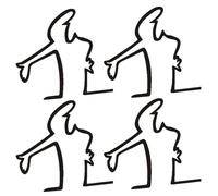 NHQZ 4 Pièces Sticker Voiture Exterieur,Autocollant Voiture,Autocollant de Voiture de Dessin Animé,Stickers pour Voiture,Autocollants de Voiture de Rappel de Rayures, Autocollants de Réfrigérateur