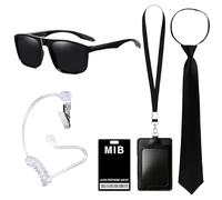 NHQZ 6 pièces Agent Costume Accessoires, Ensemble de costumes de services secrets Accessoires de costumes d'espions pour hommes femmes enfants pour CosplayEt adultes