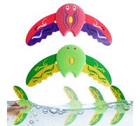 NHQZ Glider sous-Marin-Lot de 2-Jouets de Piscine, Jouets de plongée, Jouets de Piscine, il Suffit d'appuyer sur celui-ci sous la Surface l'eau et il se déplace comme Un Petit Poisson, Rouge et Vert