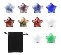 NHQZ Lot De 10 Pierres Précieuses Naturelles En Forme d'Étoile,Pierres Précieuses De Guérison,Pierres De Chakra,Pierres Porte-Bonheur Pour Thérapie En Cristal,Méditation Et Décorations