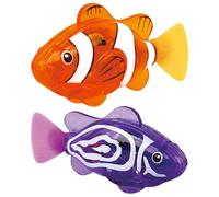 NHQZ Lot De 2 Poissons Robots Nageant dans Plusieurs Directions, À Piles, Jouet pour Piscine, Jouet Aquatique,Fisher (Orange Et Violet, A)