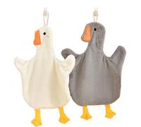 NHQZ Lot de 2 Serviettes à Main en Forme d'animaux Mignons-Absorbantes à Suspendre Cuisine Salle Bain séchage Rapide pour Enfants et Adultes