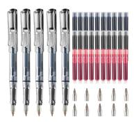 NHQZ Lot de 5 stylos de calligraphie avec différentes plumes et 10 plume de stylo-plume et 30 cartouches d'encre en 3 couleurs - Kit de calligraphie débutant pour cartes de vœux et travaux d'écriture