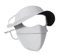 NHQZ Masque UV Respirant avec Chapeau,Couvre-Protection Solaire UPF50+,Masque Facial Léger Unisexe pour Adulte-Protection Solaire D'été Réutilisable,pour Le Cyclisme,Randonnée,Sports - Gris clair